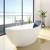 Hoesch Namur Oval-Badewanne 160 x 75 cm freistehend  L: 160 B: 75 H: 65 cm ohne Whirlsystem 4404.013305