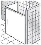 HSK K2P Gleittür 2-teilig 140 cm mit Seitenwand links K2P B: 140 / 90  H: 200 cm Festelement Gleittür rechts, Seitenwand links 2140140-41-50-R