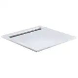 HSK Acryl-Duschwanne Superflach 90 x 100 mit integrierter weißer Ablaufrinne schmal  B: 100 T: 90 H: 7,5 cm weiß 542509504edelstahl-poliert