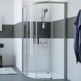 HÜPPE Classics 2 Gleittür EasyEntry 1/4 Kreis Echtglas 80 x 80 x 200 cm Radius 50 cm  BL: 80  BR: 80 H: 200 R: 50 cm  C25501069321