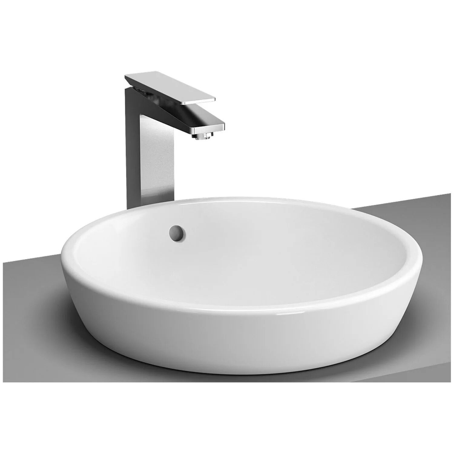 VitrA Metropole Aufsatzwaschtisch rund Ø 44,5 cm ohne Überlauf  Ø 44,5 cm weiß mit vitraclean 5940B403-0016