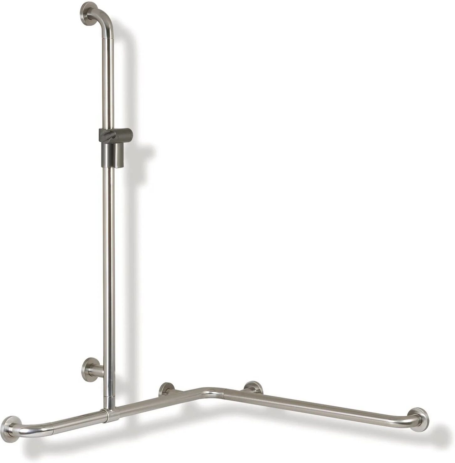 HEWI Serie 805 Classic Duschhandlauf mit verschiebbarer Brausehalterstange Serie 805 Classic L (waagerecht): je 96,2 L (senkrecht): 125 T: 9 cm