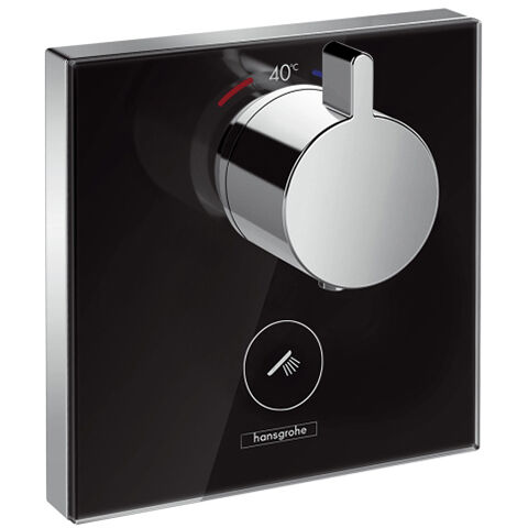 Hansgrohe ShowerSelect Glas Thermostat 15735600 Unterputz Thermostat, 1 Verbraucher, schwarz chrom