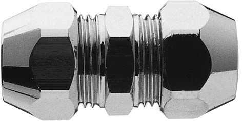 ASW Universal Doppelverschraubung 451010 Messing verchromt, 3/8"x10mm, gerade, mit 2 Quetschen