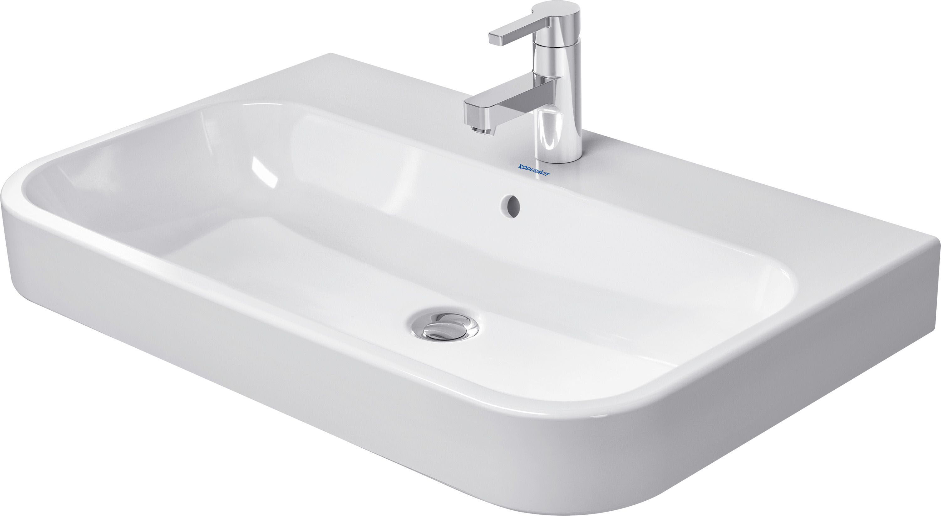 Duravit Happy D.2 Möbel Waschtisch 23188000001 80 x 50,5 cm, weiss, wondergliss, 1 Hahnloch