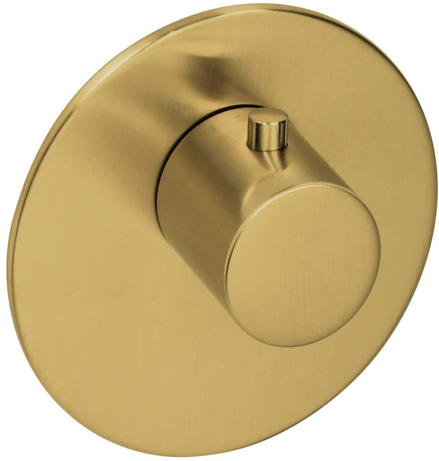 Herzbach Logic XL Fertigmontageset 21.500100.1.41 Brass Steel, für Einzel-Thermostat-Modul, d= 116mm