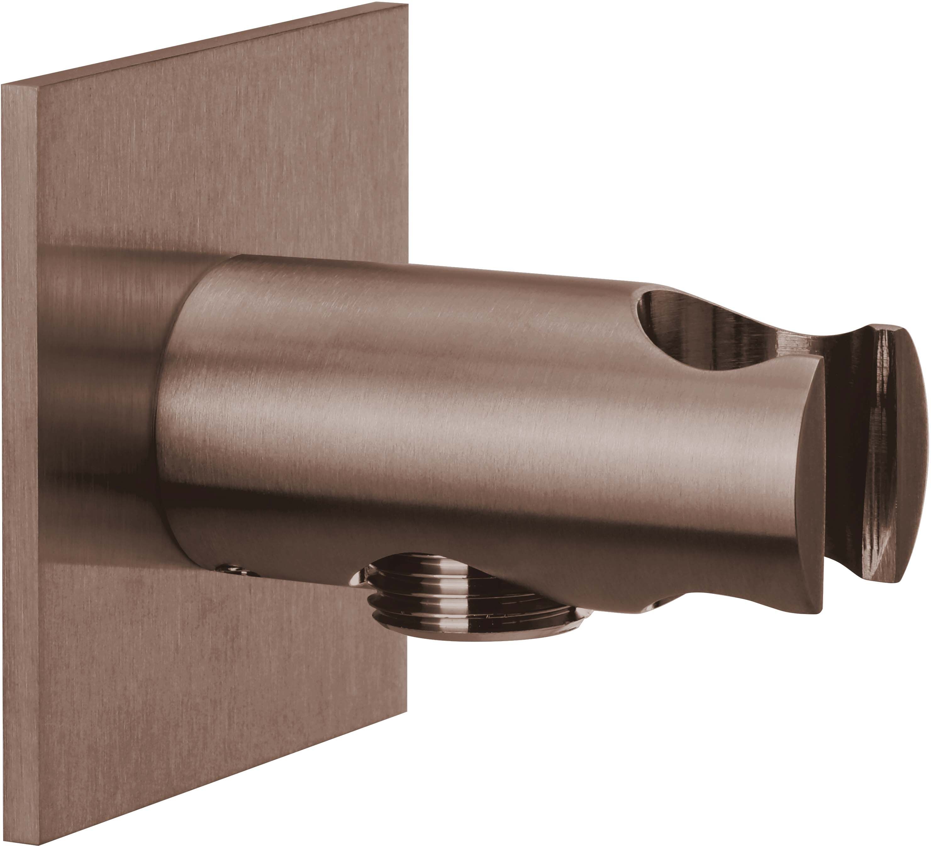 Herzbach Design iX PVD Brauseanschlussbogen 21.995200.2.39 Copper Steel, Rosette 70x70mm, mit Konushalter