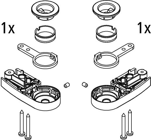 Kermi Lager 2535010 weiß, Ersatzteilset, unten