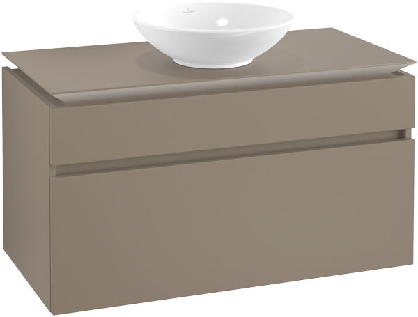 Villeroy und Boch Villeroy & Boch Legato Waschtischunterschrank B57200VG 100x55x50cm, Truffle Grey