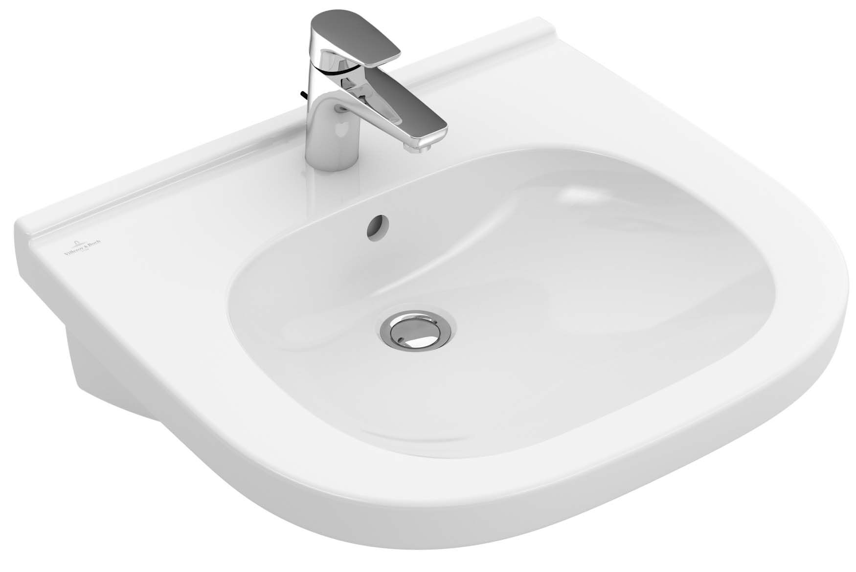 Villeroy und Boch Villeroy & Boch ViCare Waschtisch 411961R1 weiss c-plus, 60x55cm, mit Hahnloch, ohne Überlauf