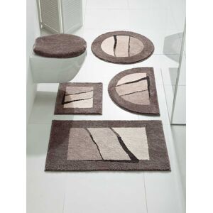 Badematte GRUND Badematten Gr. WC-Vorleger rechteckig ohne Ausschnitt (50 cm x 47 cm) WC-Deckelbezug (50 cm x 47 cm), 1 St., grau (taupe) Gemusterte Badematten