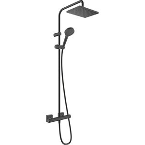 Duschsystem HANSGROHE Brausegarnituren schwarz (mattschwarz) Duschsysteme 23cm, wassersparend mit Thermostat