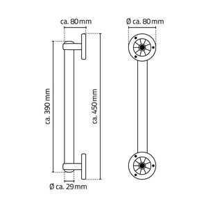 Ridder Haltegriff Pro M, chromfarben glänzend, Aluminium