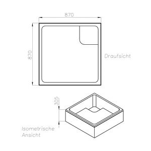 Ottofond Wannenträger Elba / Capri / Saba 870 x 870 mm, geeignet für Elba/Capri/Saba