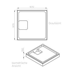 Ottofond Wannenträger Plateau 970 x 970 mm