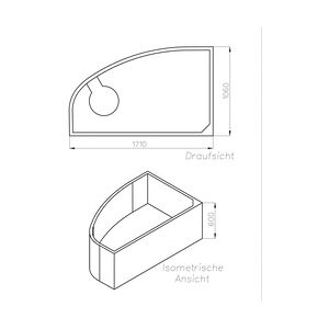 Ottofond Wannenträger Loredana 1710 x 1060 mm