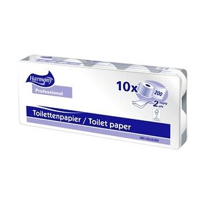 1-PACK 10x Toilettenpapier weiß Tissue 2-lagig Professional Premium 200 Blatt