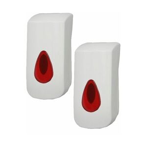 2 PlastiQline Schaumseifenspender - 400 ml - Kunststoff - weiß - Seifenspender - rot