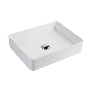 Alpenberger Design Aufsatzwaschbecken mit Nanobeschichtung   Keramik Waschbecken für Bad & Gäste-WC   Waschtisch Weiß mit Hahnloch   Modernes Becken