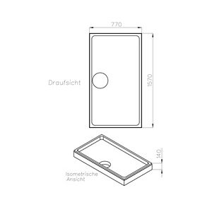 Ottofond Wannenträger Pearl 1570 x 770 mm