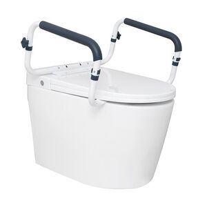 VEVOR Toiletten Aufstehhilfe Toilettensitzerhöhung Armlehne 410–510 mm Einstellbare Breite, 136 kg Tragfähigkeit Robust WC Aufstehhilfe Toiletten Haltegriffe Toilettensitzerhöhung WC Haltegriff