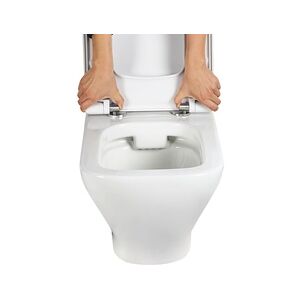 Primaster Wand WC spülrandlos Serena Tiefspüler weiß inkl. WC Sitz