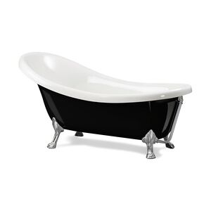 Ottofond Freistehende Badewanne Azur 174,5 x 83 x 39,5 cm, schwarz/weiß