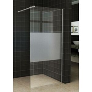 Subtly Duschwand exkl. Wandprofil 108,5x200 cm - Walk In Dusche - nano Glas Duschtrennwand Badewanne Duschwand Halb satiniertes Glas - Saqu