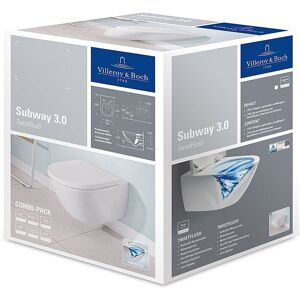 Villeroy & Boch Villeroy&boch - Combi-Pack Subway 3.0 370x560x360mm Oval wandhängend Abgang waagerecht mit Flush, Weiß Alpin