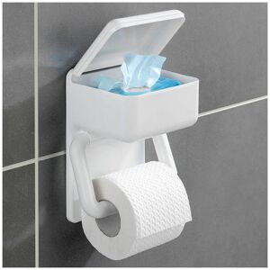 Wenko - Toilettenpapierhalter 2 in 1, Oberablage für feuchte Toilettentücher