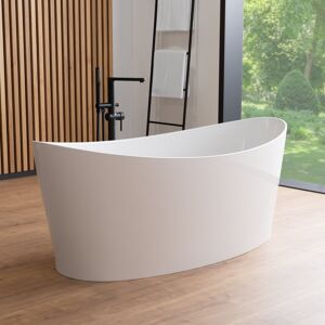 rivea Maila Freistehende Badewanne L: 160 B: 71 H: 61,9 cm, mit pflegeleichter Oberfläche, BR0561WH,