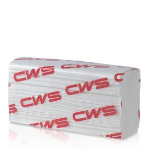 CWS Hygiene Deutschland GmbH & Co. KG CWS Multifold Faltpapier, 2-lagig, weiß, Hochwertiges Handtuchpapier aus 100% Zellstoff, Z-Falz, 1 Karton = 25 x 150 = 3750 Blatt