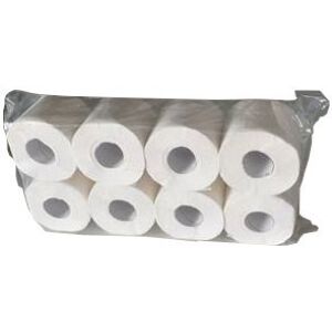 Basic Toilettenpapier, 2-lagig, Weißes WC-Papier aus Recyclingmaterial, 1 Paket = 8 Packungen à 8 Rollen = 64 Rollen