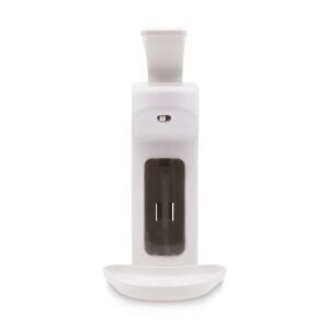 Euraneg GmbH Euraneg Desinfektionsspender, manuell, 500 ml, Praktischer Desinfektionsmittelspender mit Armhebel und Abtropfschale, Farbe: weiß