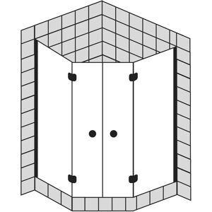Sprinz Fortuna Fünfeck-Dusche mit Doppeltüren, teilgerahmt 100 x 100 x 200 cm