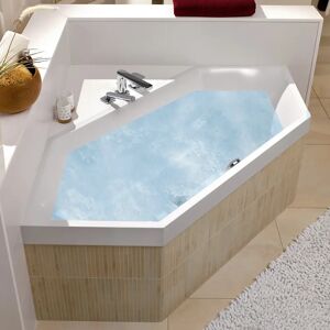 Villeroy & Boch Squaro Duo Sechseckbadewanne 190 x 80 cm, Combipool Entry, Technik Position 2, mit Trio Ablaufgarnitur