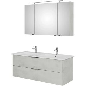 Steinkamp Living 2.0 / Villeroy & Boch Venticello CeramicPlus Badmöbel Set 130 cm mit Spiegelschrank, 3 Drehtüren