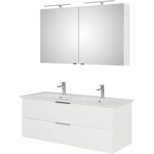 Steinkamp Living 2.0 / Villeroy & Boch Venticello CeramicPlus Badmöbel Set 130 cm mit Spiegelschrank, 2 Drehtüren