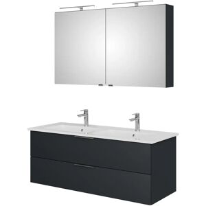 Steinkamp Living 2.0 / Villeroy & Boch Venticello CeramicPlus Badmöbel Set 130 cm mit Spiegelschrank, 2 Drehtüren