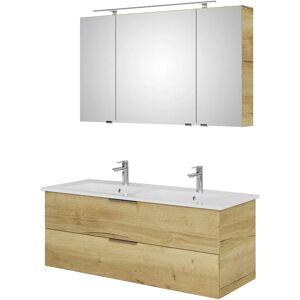 Steinkamp Living 2.0 / Villeroy & Boch Venticello CeramicPlus Badmöbel Set 130 cm mit Spiegelschrank, 3 Drehtüren