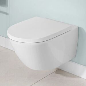 Villeroy & Boch Subway 3.0 Tiefspül-WC spülrandlos, wandhängend, TwistFlush, mit WC-Sitz 8M42S1, Combi-Pack