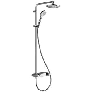 Gessi Emporio Via Manzoni Aufputz-Thermostat-Brause-Armatur, verdeckte 1/2-Anschlüssen, für Antikalk-Handbrause 100mm und Kopfbrause 200mm, 35123