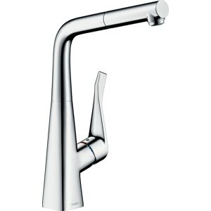 Hansgrohe Metris M71 Einhebel-Küchenmischer 320, Eco, Ausziehauslauf, 1 Strahlart, Chrom, 14781000