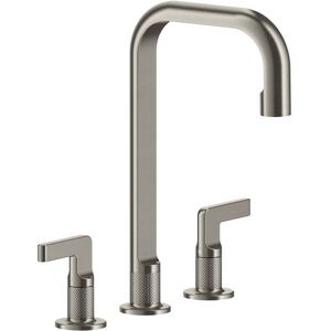 Gessi Inciso- 3-Loch-Waschtischarmatur mit Auslauf H=212 mm x Ausladung 160 mm, ohne Ablaufgarnitur, 58016, Farbe: Finox Optik