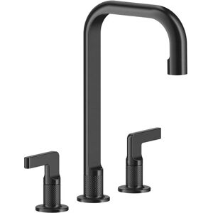 Gessi Inciso- 3-Loch-Waschtischarmatur mit Auslauf H=212 mm x Ausladung 160 mm, ohne Ablaufgarnitur, 58016, Farbe: Schwarz XL