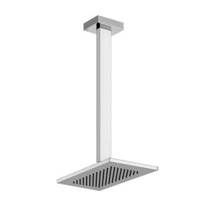 Gessi Rettangolo Deckenbrause antikalk, 216x140 mm mit personalisierter Länge, 1/2 Anschluss, 20150, Farbe: Weiß CN