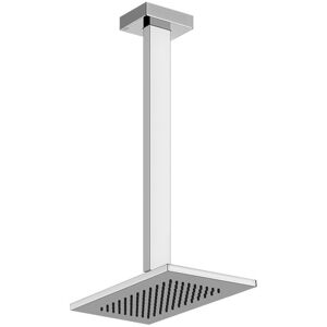 Gessi Rettangolo Deckenbrause antikalk, 216x140 mm mit personalisierter Länge, 1/2 Anschluss, 20150, Farbe: Schwarz XL