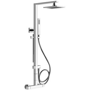 Gessi Rettangolo Duschsäule mit Aufputz-Thermostat, Höhe 1060 mm, automatischer Umstellung, Kopfbrause 216x140 mm und Handbrause, 23451, Farbe: Chrom