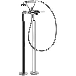 Gessi Venti20 Fertigmontageset Wanne/Dusch-Einhebelmischer, mit Auslauf, Schlauch u. Handbrause, 2-Wege, Ausladung 250mm, Bodenmontage, 65128, Farbe: Chrom