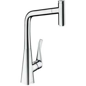 Hansgrohe Metris M71 Einhebel-Küchenmischer 320, Ausziehauslauf, 1jet, sBox 73803, Farbe: Chrom